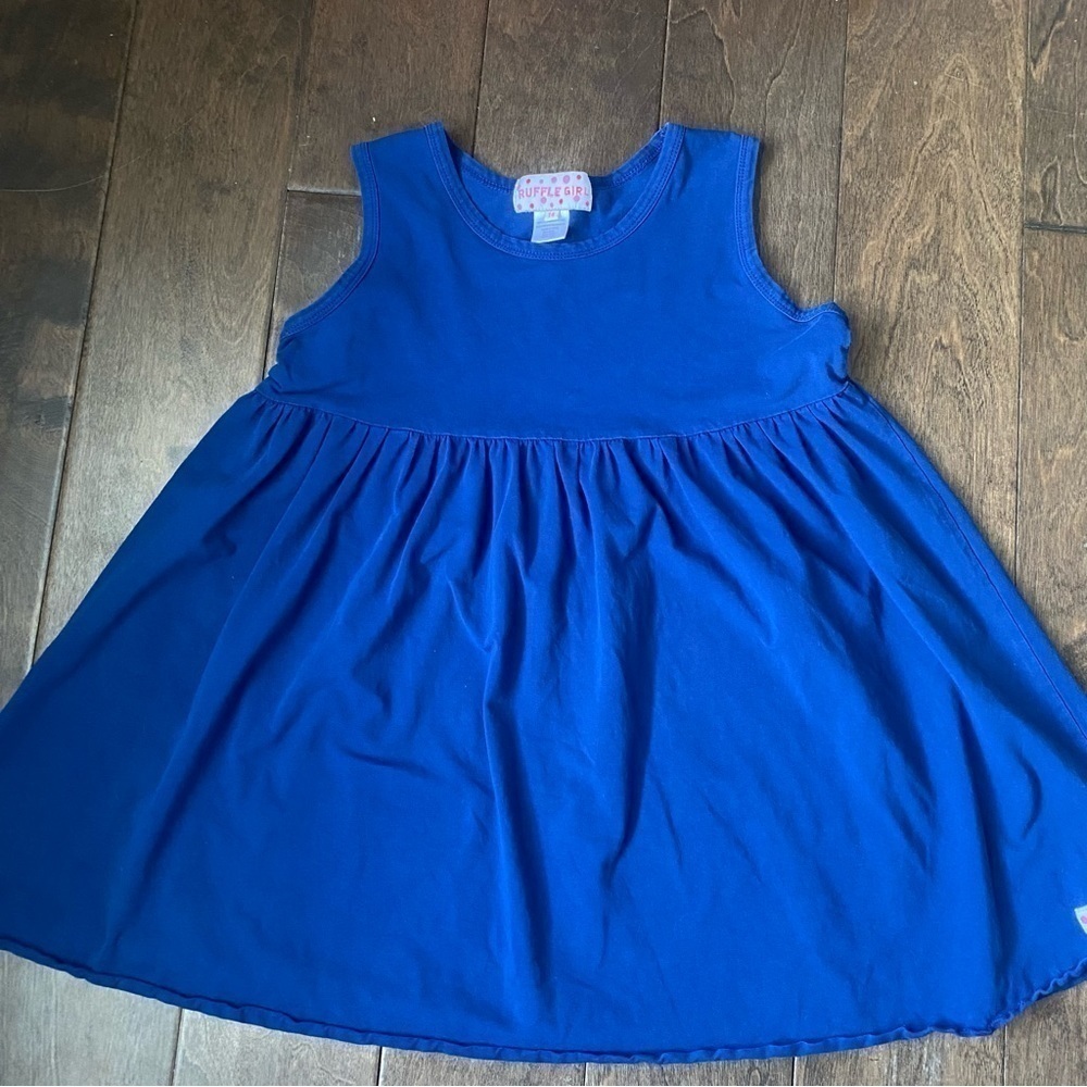 Ruffle girl blue baby doll tank top size 14 youth